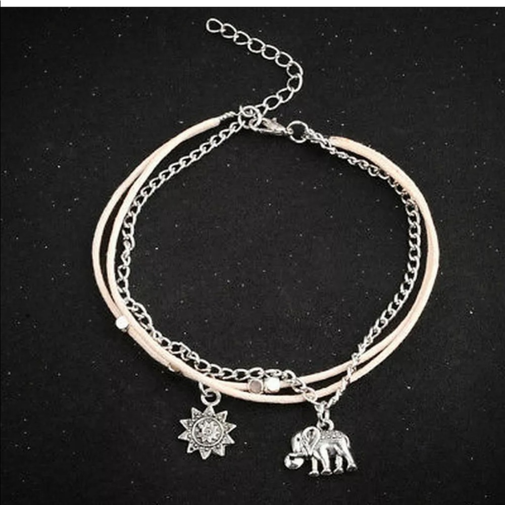 Retro Elephant Sun Pendant Foot Jewelry - Picture 2 of 6